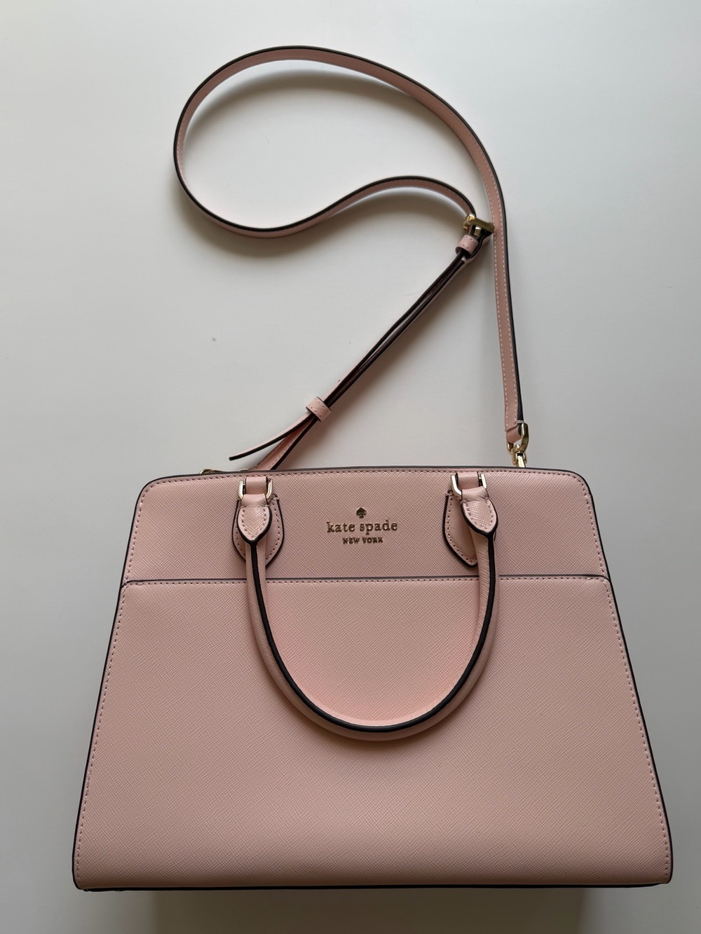 Kate Spade Blush Pink Structured Satchel with Removable Shoulder Strap